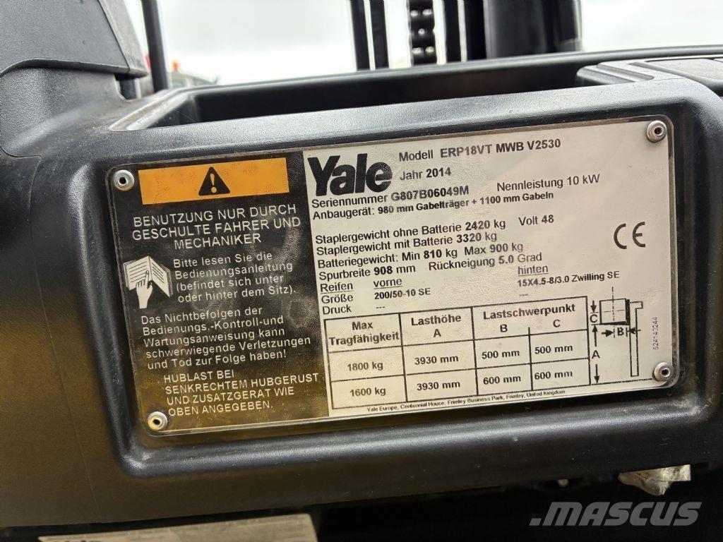 Yale ERP 18VT Elmotviktstruckar