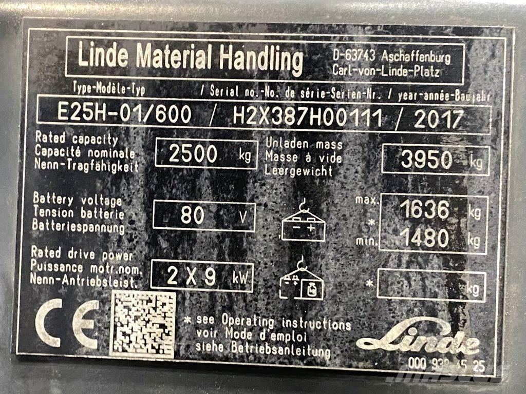 Linde E25H-01/600 Elmotviktstruckar