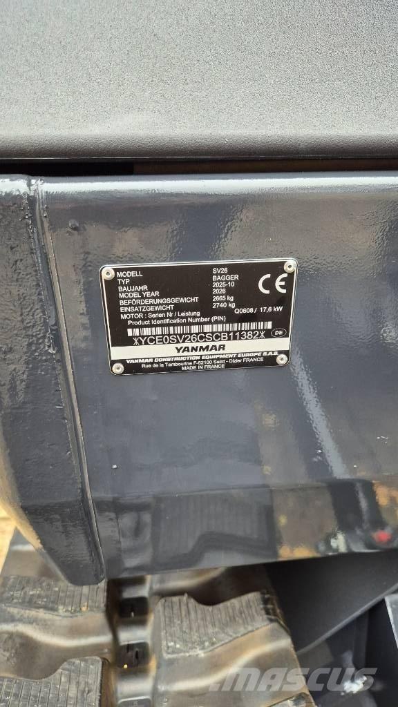 Yanmar SV26 Advance Minigrävare < 7t