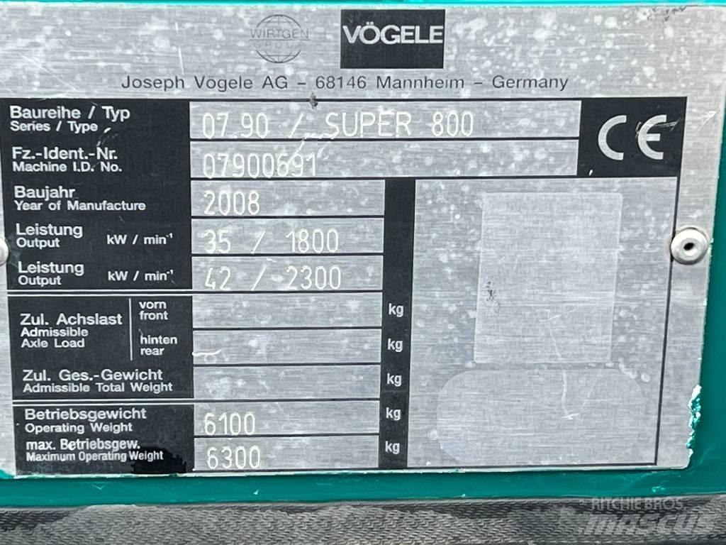 Vögele Super 800 Asfaltsläggningsmaskiner
