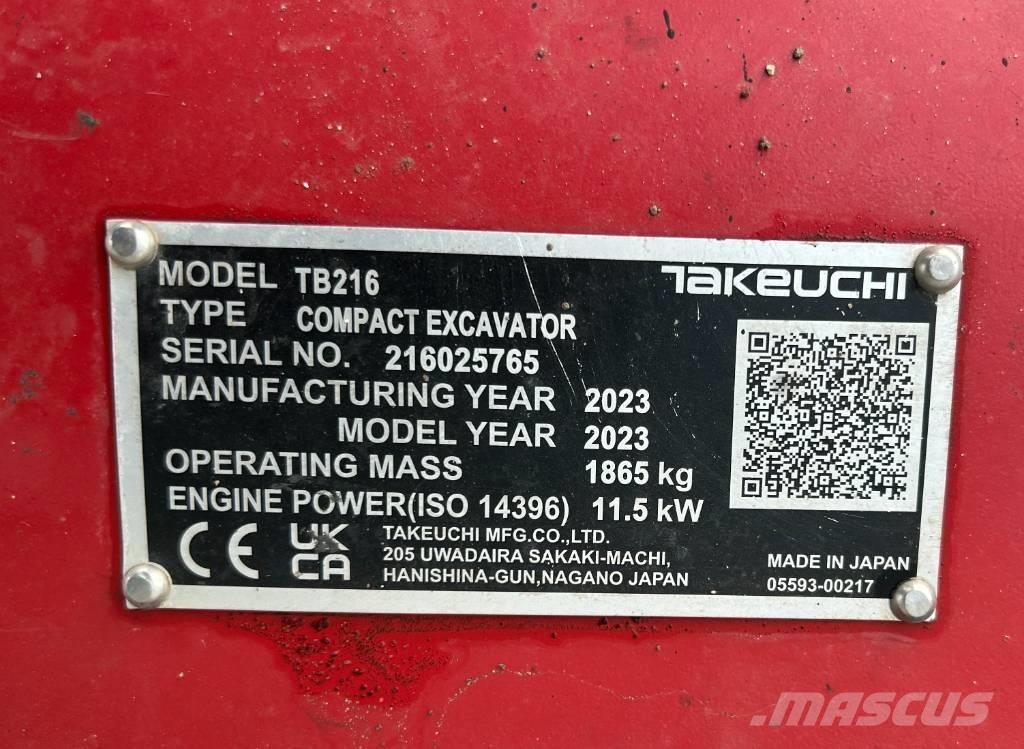 Takeuchi TB 216A V4 Minigrävare < 7t