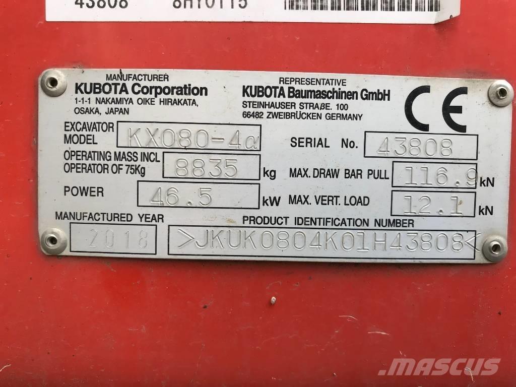 Kubota KX 080-4 Midigrävmaskiner 7t - 12t