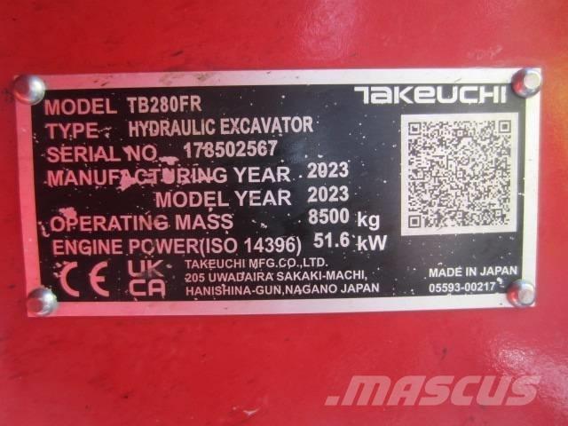 Takeuchi TB 280 FR Midigrävmaskiner 7t - 12t