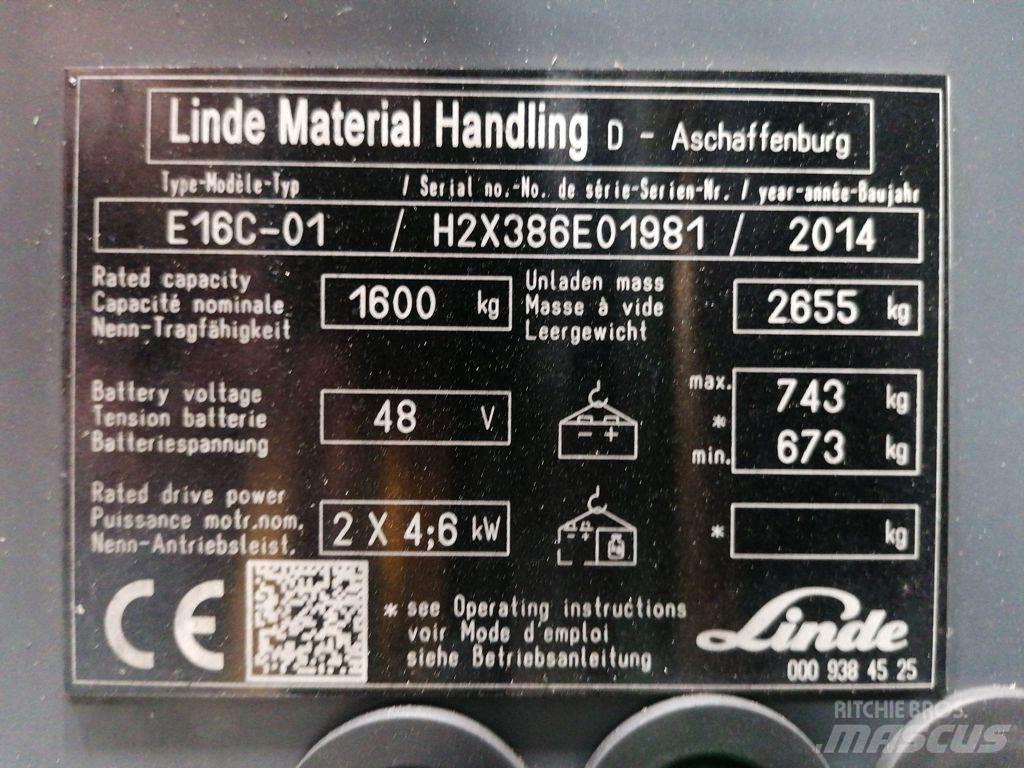 Linde E16C-01 Elmotviktstruckar