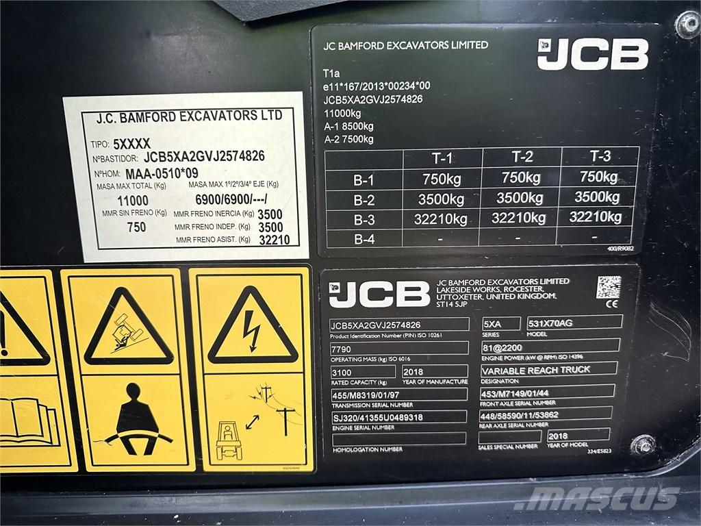 JCB 531-70 Agri Redskapsbärare för lantbruk