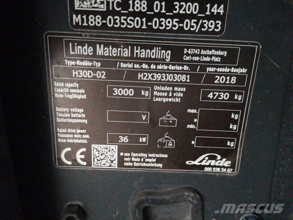 Linde H30D-02 Dieselmotviktstruckar