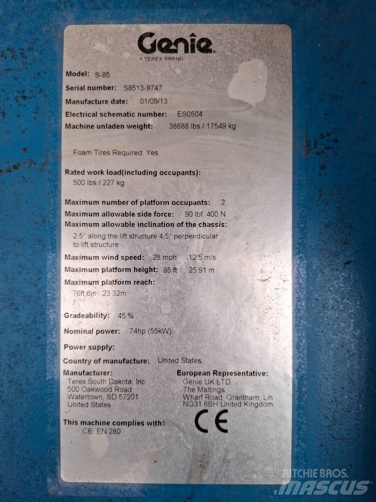 Genie S-85 Teleskop bomliftar