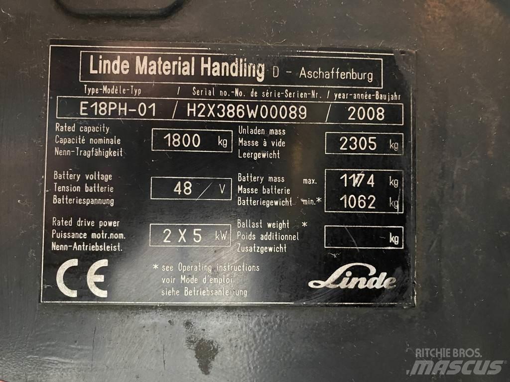 Linde E18PH-01 Elmotviktstruckar