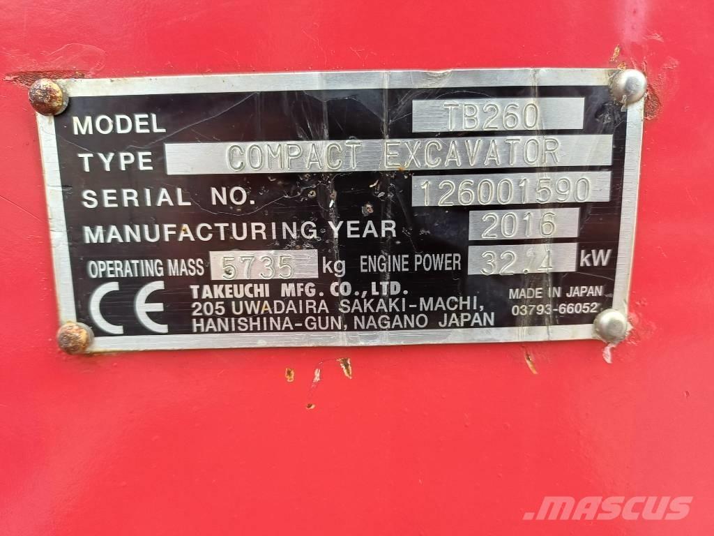 Takeuchi TB260 Minigrävare < 7t