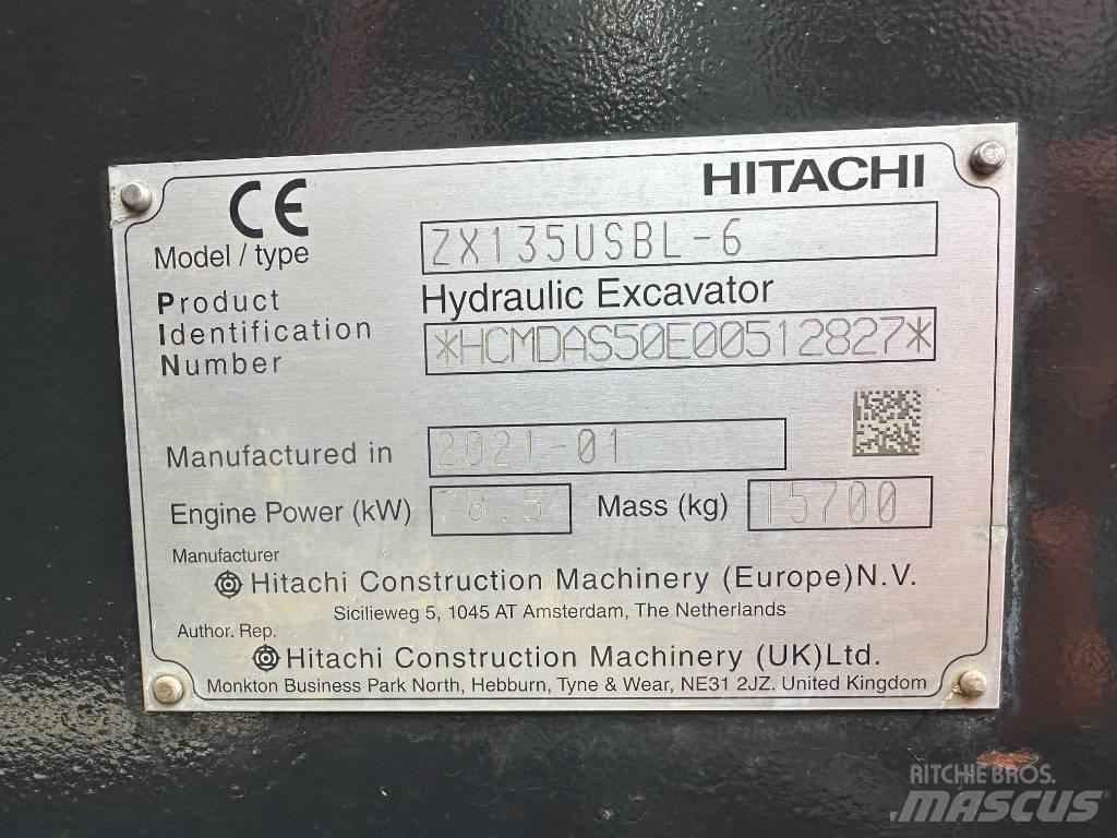 Hitachi ZX 135 US-6 Bandgrävare