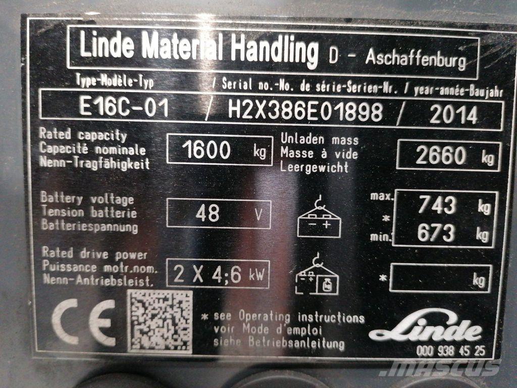 Linde E16C-01 Elmotviktstruckar