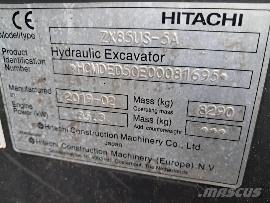 Hitachi ZX 85 US-5 A Midigrävmaskiner 7t - 12t