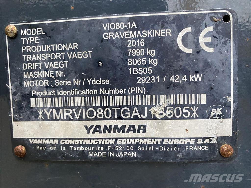 Yanmar VIO80-1A Hjulgrävare