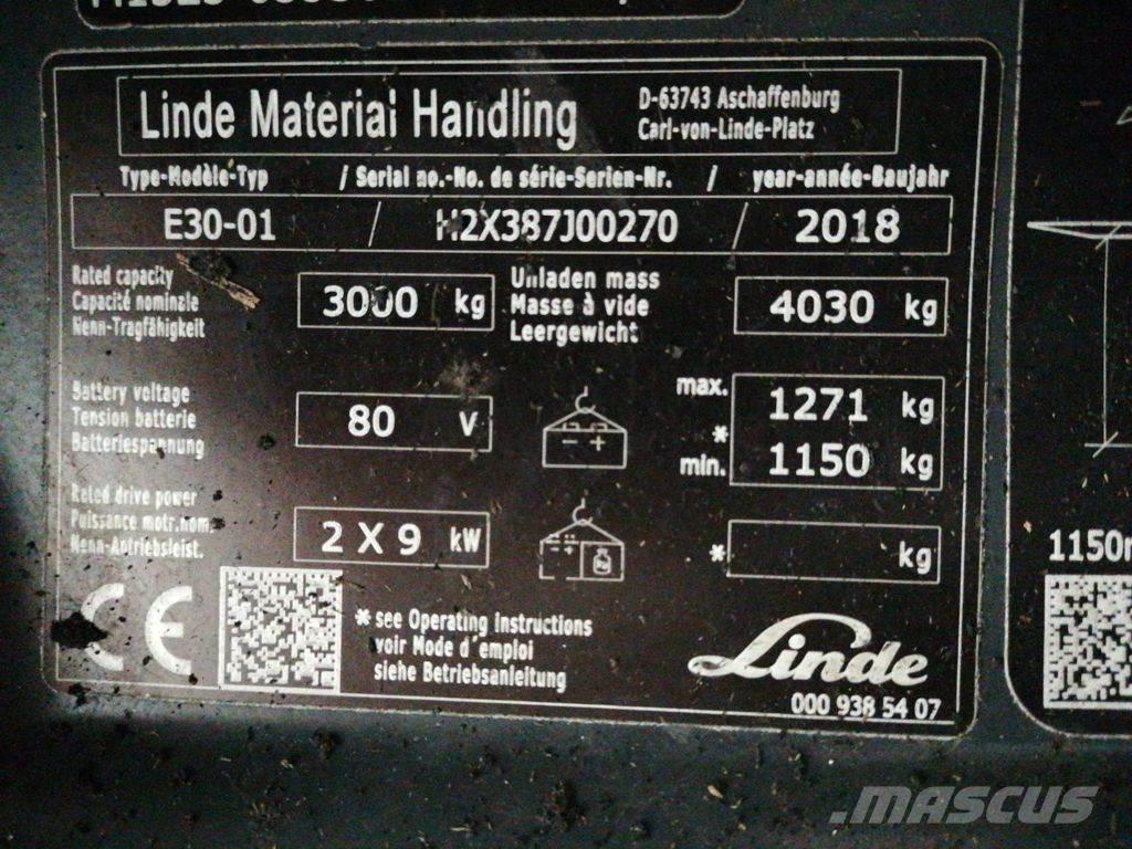 Linde E30-01 Elmotviktstruckar