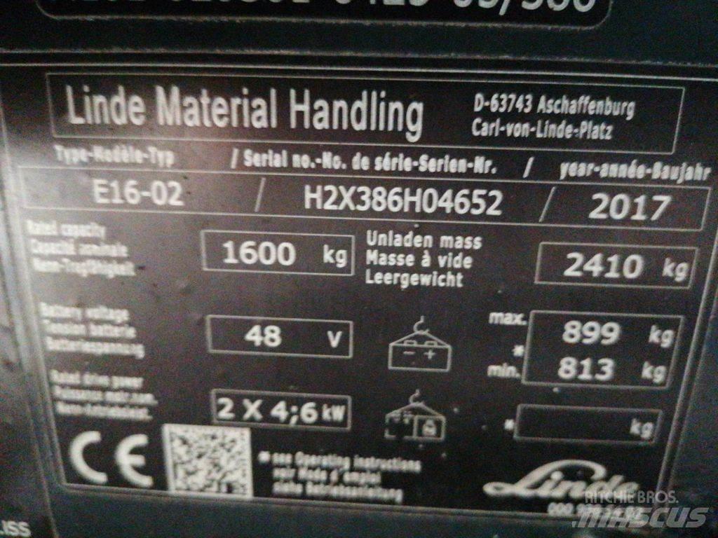 Linde E16-02 Elmotviktstruckar