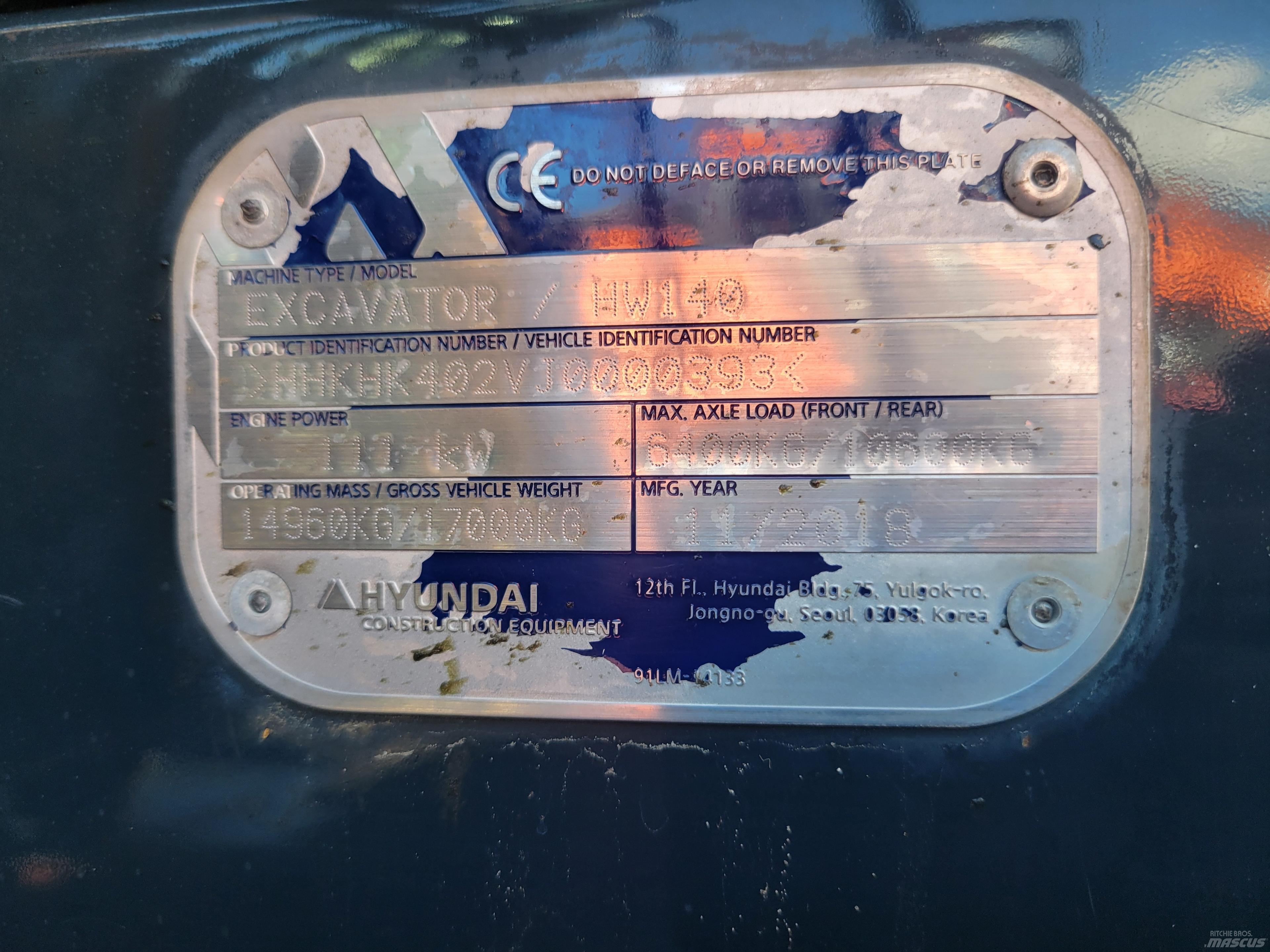 Hyundai HW140 Hjulgrävare