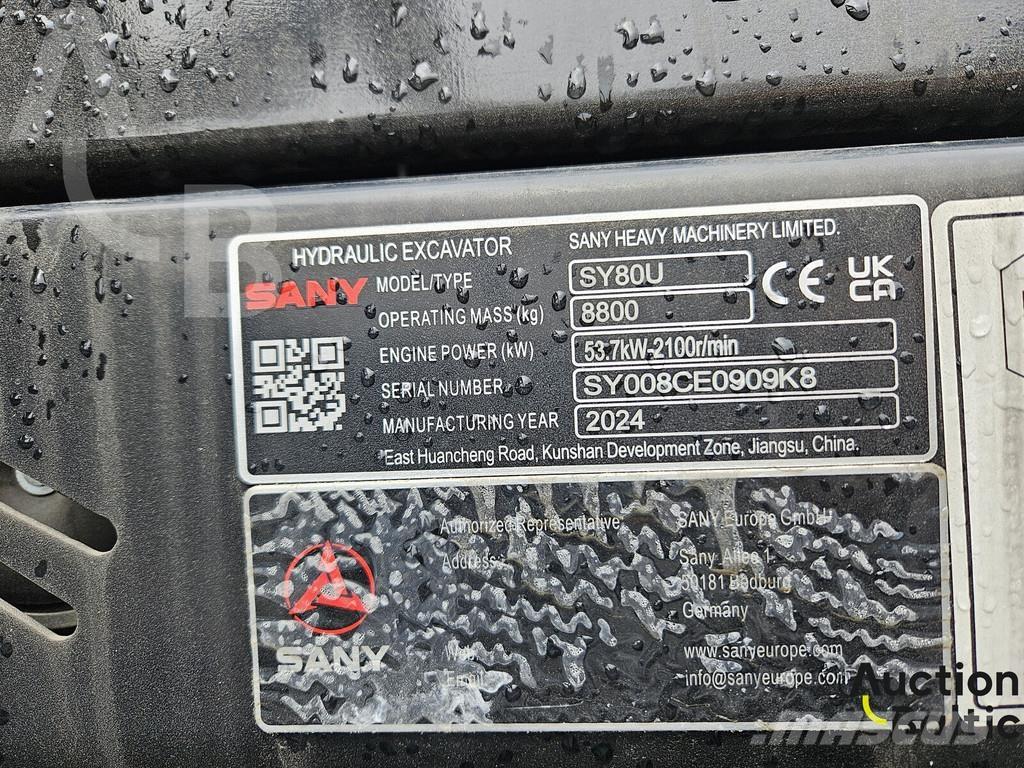 Sany SY80U Midigrävmaskiner 7t - 12t