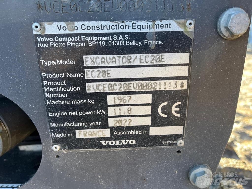 Volvo EC 20 E Minigrävare < 7t