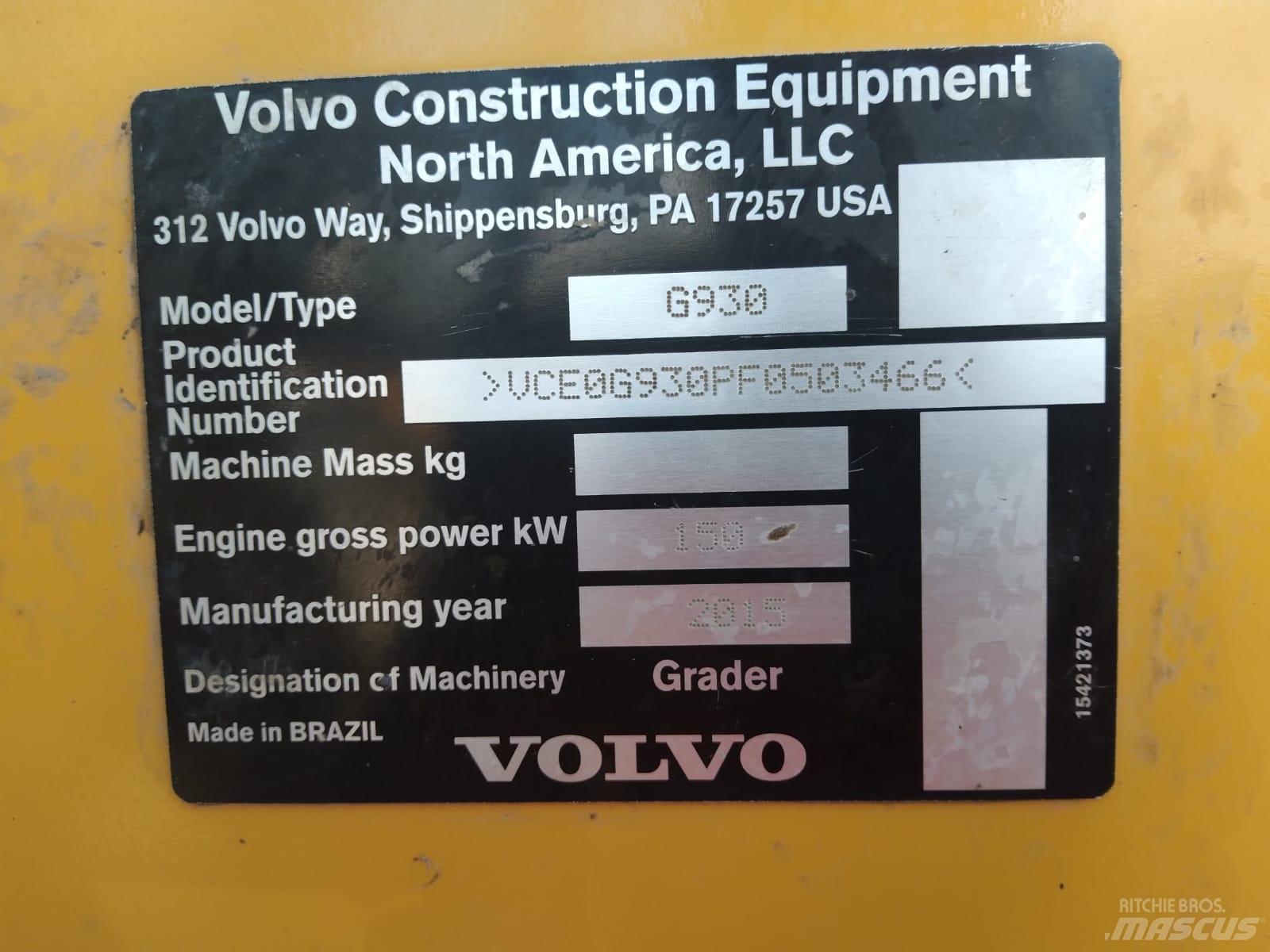 Volvo G 930 Väghyvlar