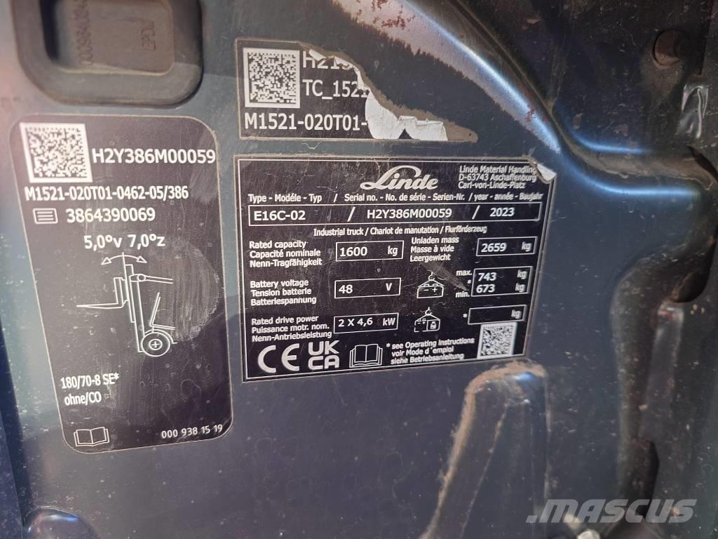 Linde E16C/386-02 Elmotviktstruckar