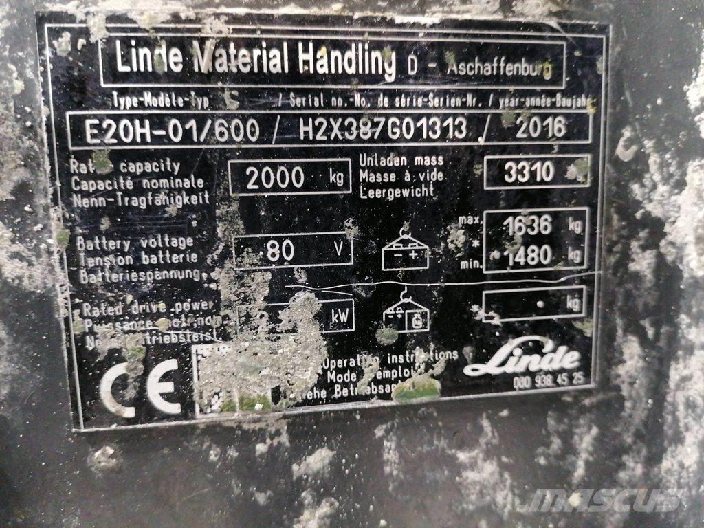 Linde E20H-01/600 Elmotviktstruckar