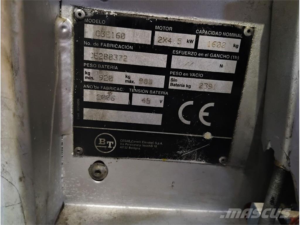 BT C3E160 Övriga motviktstruckar