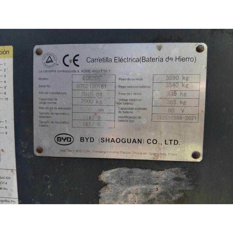 BYD ECB200C Elmotviktstruckar