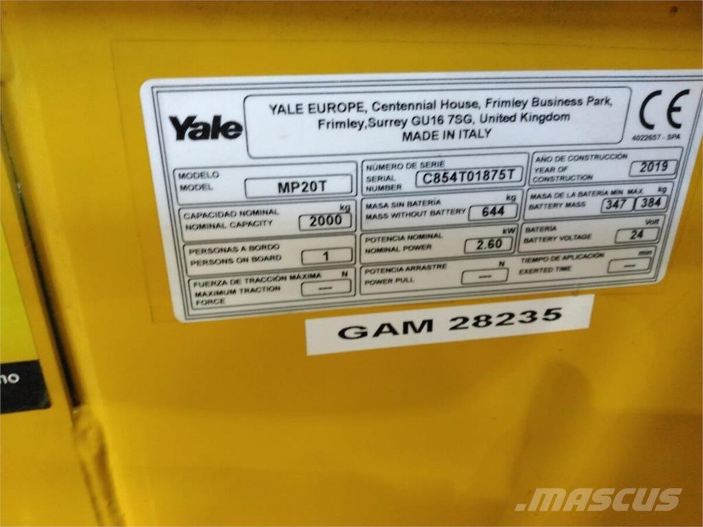 Yale MP20T Plocktruck, mediumlyftande