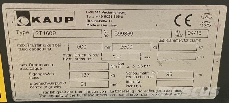 Kaup 2T160B Övriga tillbehör och komponenter