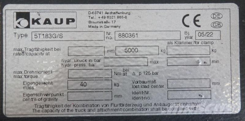 Kaup 5T183G/S Övriga tillbehör och komponenter