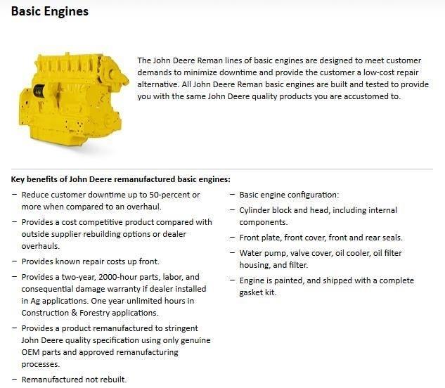 John Deere 6466T Motorer
