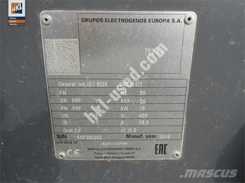 Atlas Copco QAS 20 Övriga generatorer