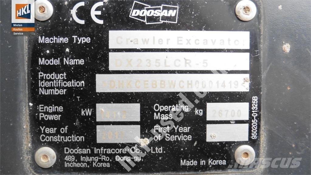 Doosan DX 235 LCR-5 Bandgrävare