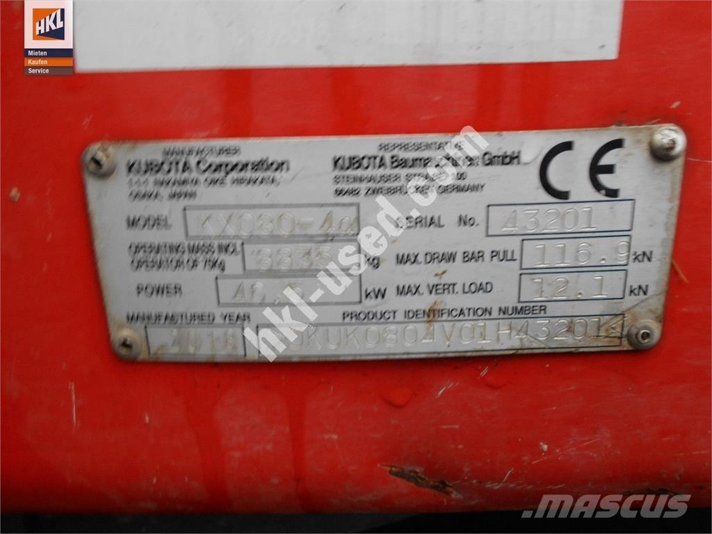 Kubota KX 080-4 Minigrävare < 7t