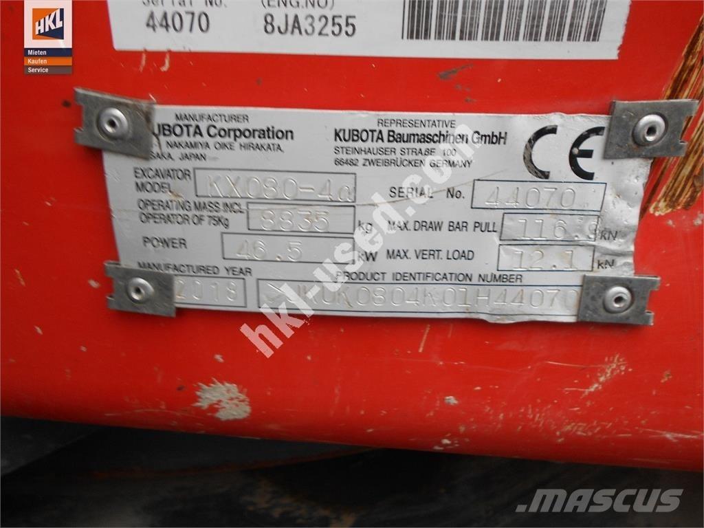Kubota KX 080-4 Minigrävare < 7t