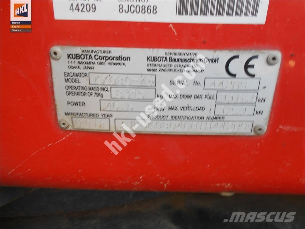 Kubota KX 080-4 Minigrävare < 7t