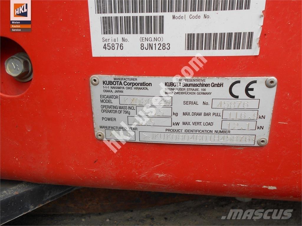 Kubota KX 080-4 Minigrävare < 7t