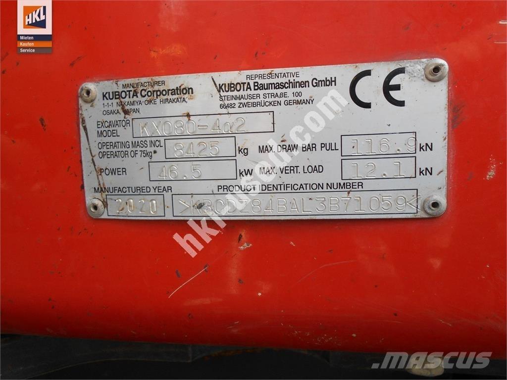 Kubota KX 080-4 Minigrävare < 7t