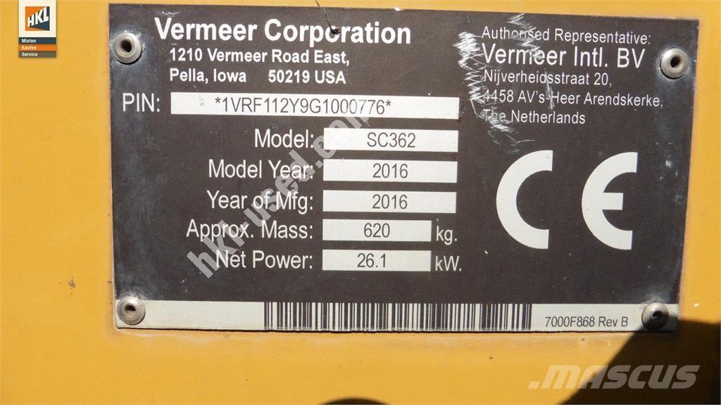 Vermeer SC 362 Entreprenad - Övrigt