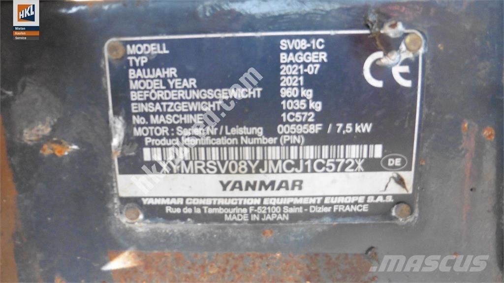 Yanmar SV 08-1C Minigrävare < 7t
