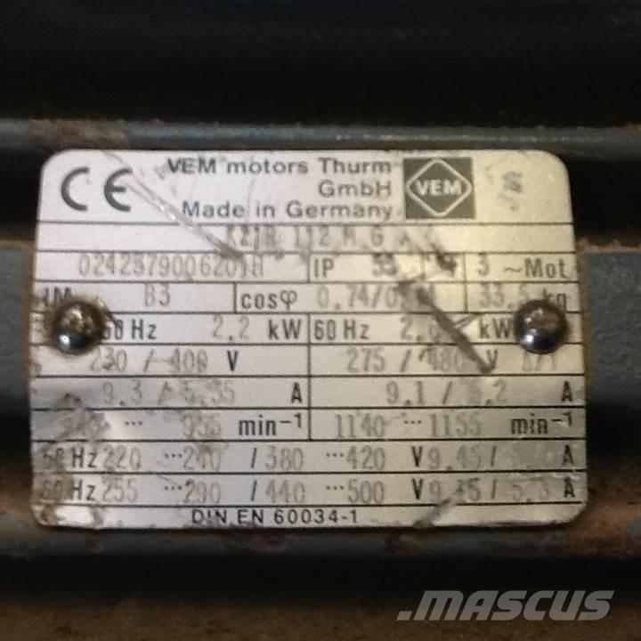  2,2 kW VEM E-Motor Motorer