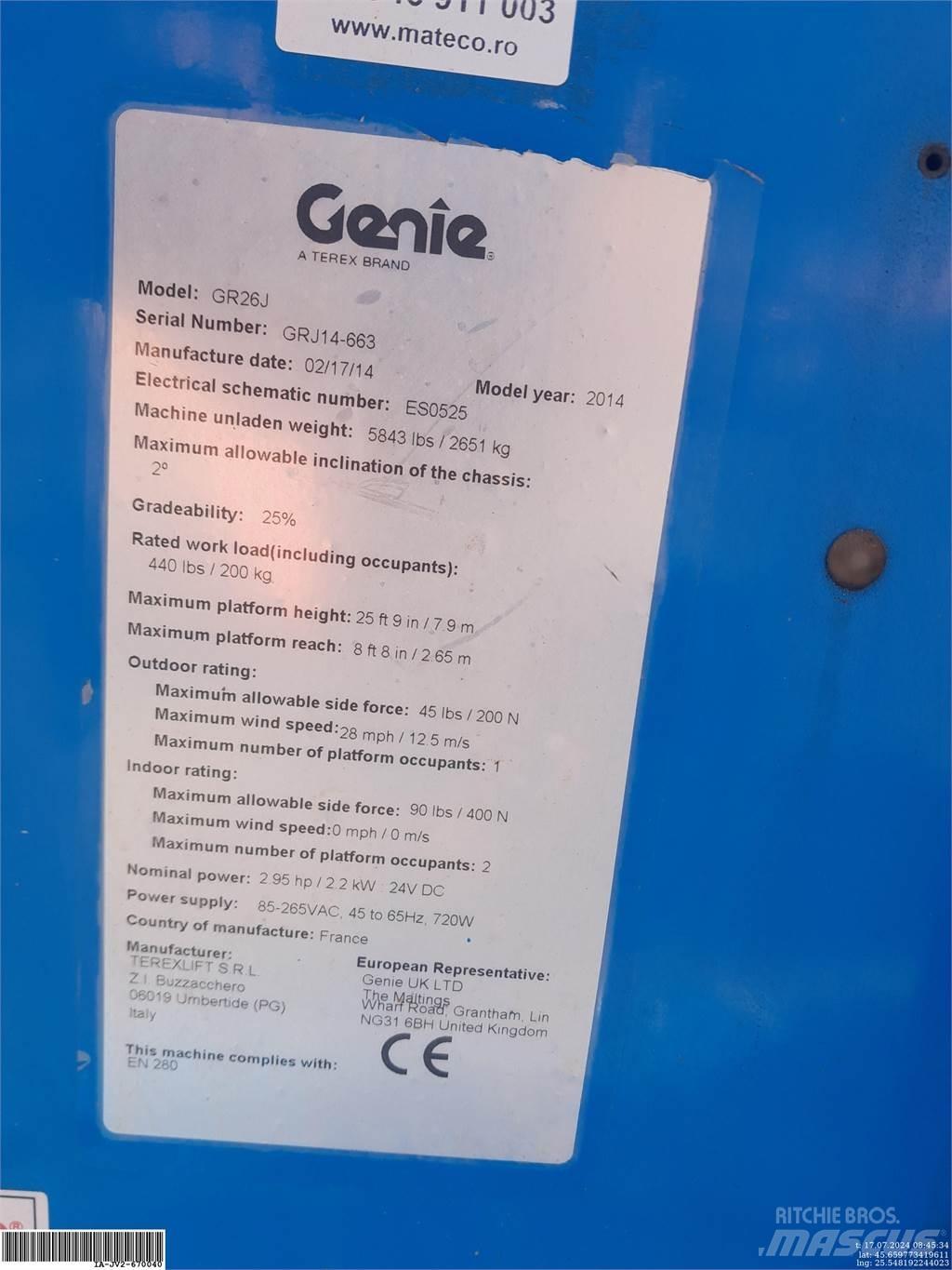 Genie GR26J Personhissar och andra hissar