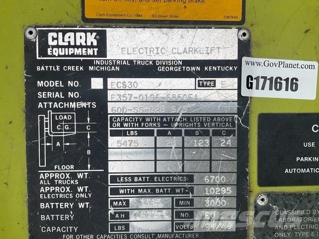 Clark ECS30 Elmotviktstruckar