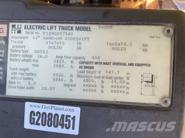 Hyster E40MM Elmotviktstruckar