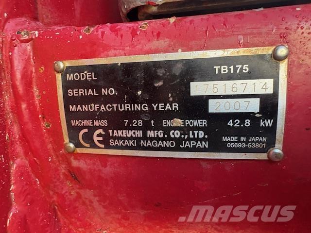 Takeuchi TB175 Midigrävmaskiner 7t - 12t