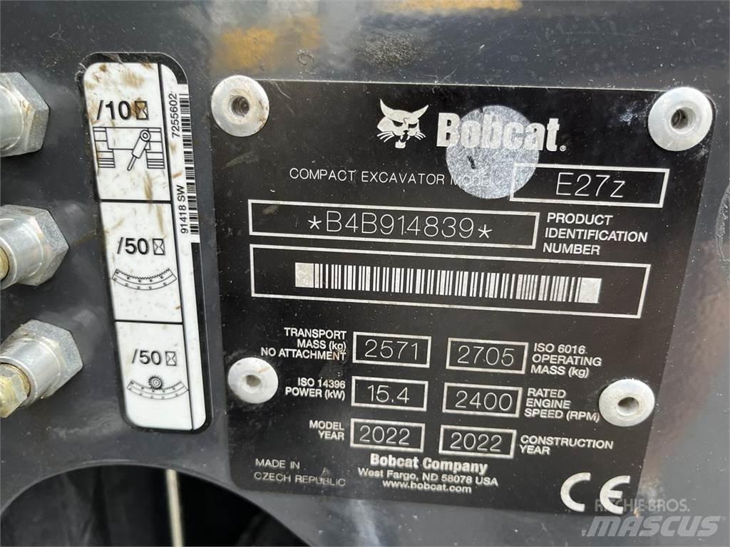 Bobcat E 27z Minigrävare < 7t
