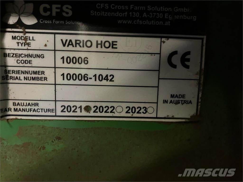  CFS VarioHoe Övriga såddmaskiner och sättningsmaskiner