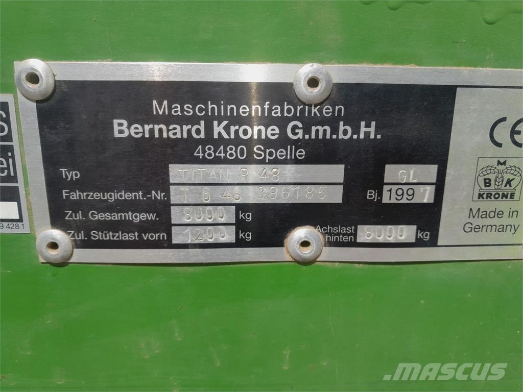 Krone Titan R48 Hackvagn / Självlastarvagn