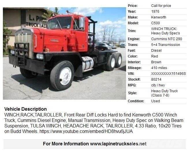 Kenworth C500 Bärgningsbilar
