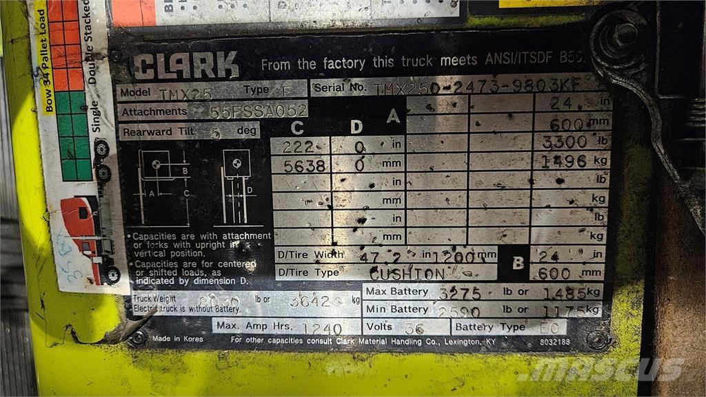 Clark TMX25 Entreprenad - Övrigt